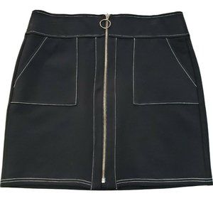 INC Skirt Size M Medium Black Pull Up w Zip Front